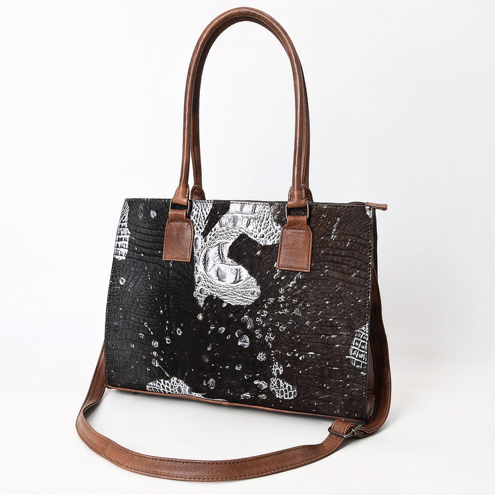 ADBG1561 American Darling Western Genuine Leather Crocodile Embossed Tote Bag -