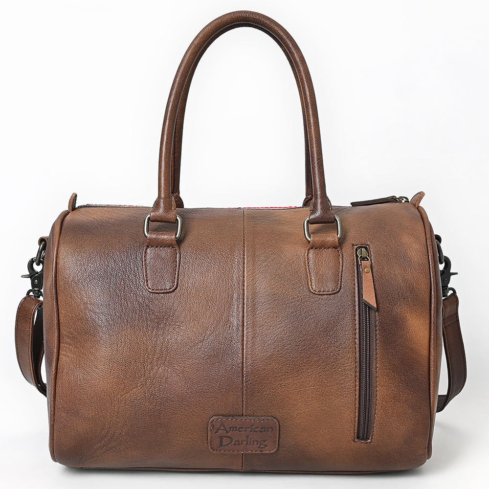 ADBG1562 American Darling Western Leather Crocodile Embossed Speedy Bag - Premium Genuine Leather Travel Duffel Bag