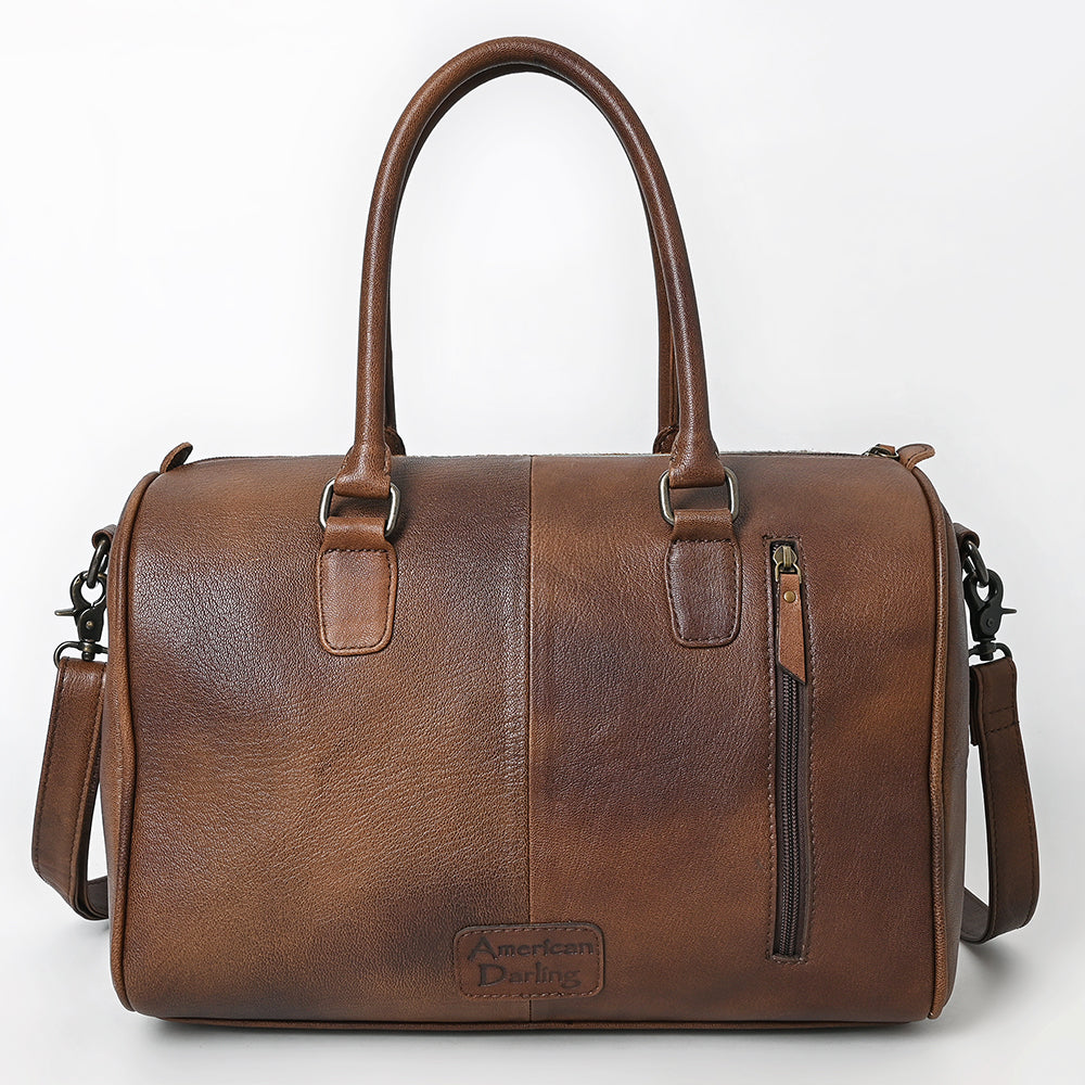 ADBG1562 American Darling Western Leather Crocodile Embossed Speedy Bag - Premium Genuine Leather Travel Duffel Bag