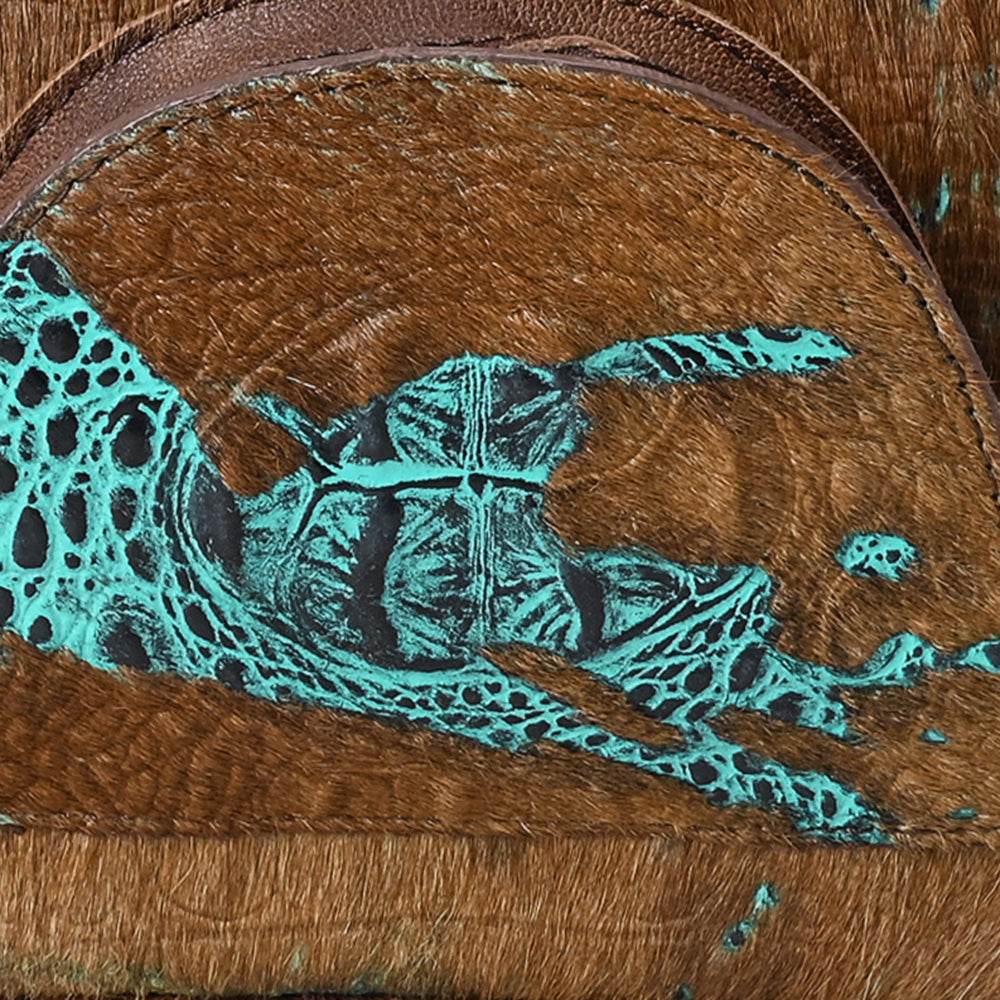 ADBG1564A Croc Embossed & Hair-On-Hide Leather Backpack - Western Rodeo Style