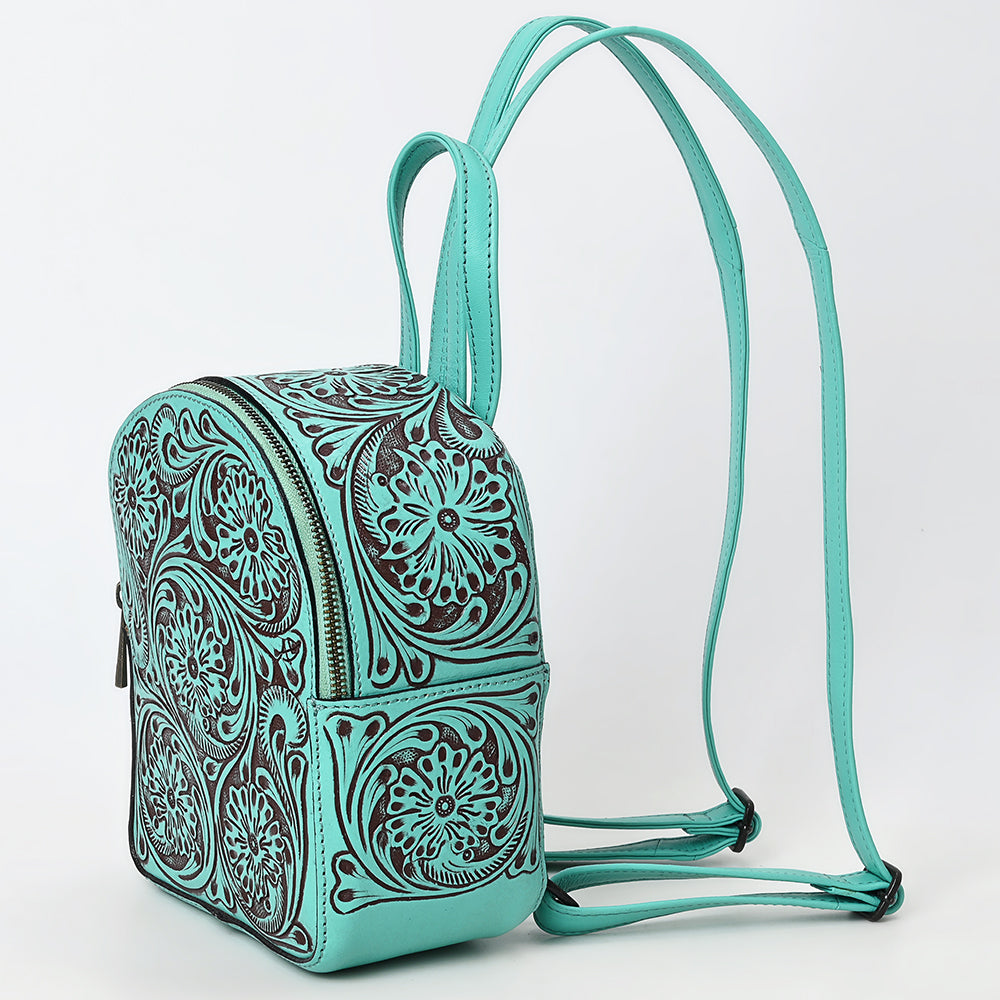 ADBGZ875 Mini Leather Backpack | Hand-Tooled Floral Western Bag by American Darling