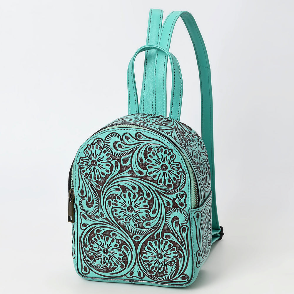ADBGZ875 Mini Leather Backpack | Hand-Tooled Floral Western Bag by American Darling