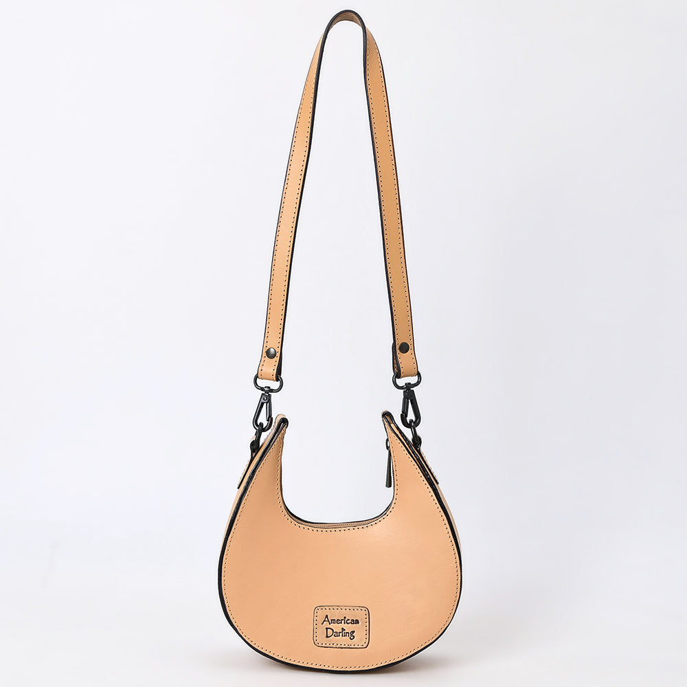 ADBGZ878 Half-Moon Hand-Tooled Leather Hobo Bag | American Darling