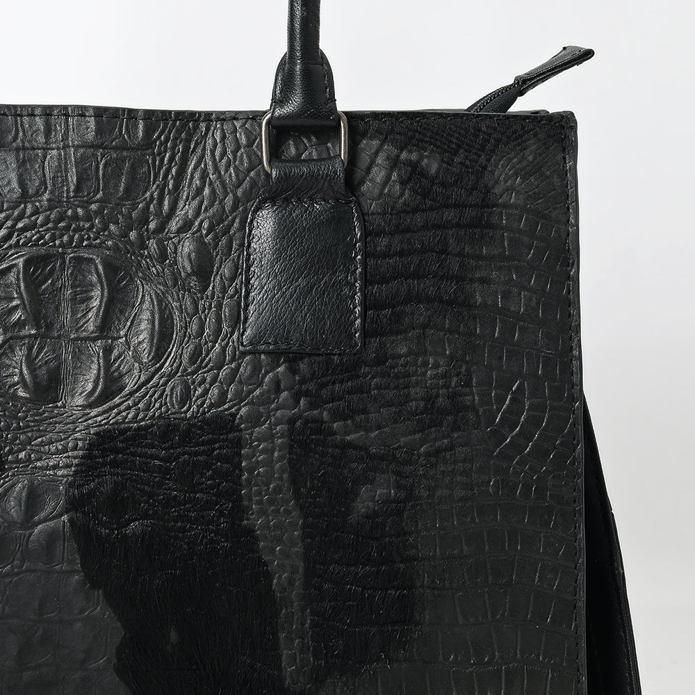 ADBG1561 American Darling Western Genuine Leather Crocodile Embossed Tote Bag -