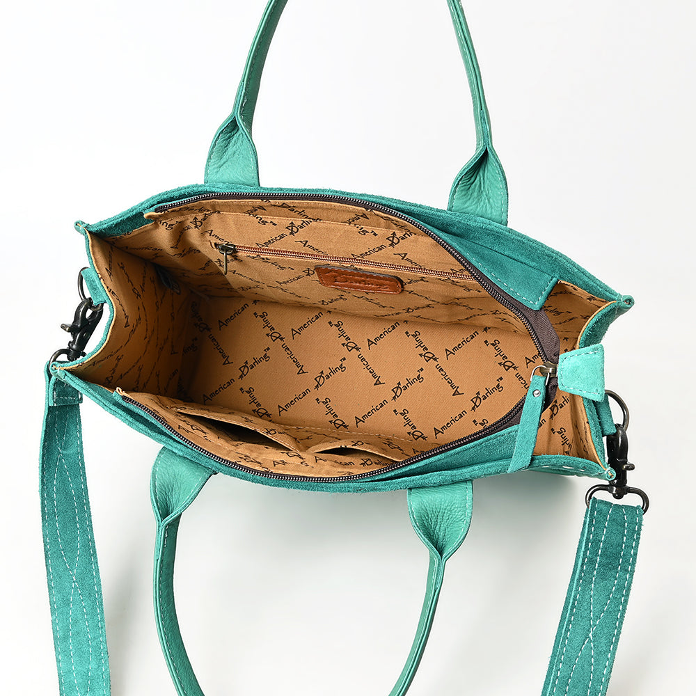 ADBG1577 American Darling Western Genuine Suede Leather Tote Bag with Handcrafted Detailing and Premium Craftsmanship