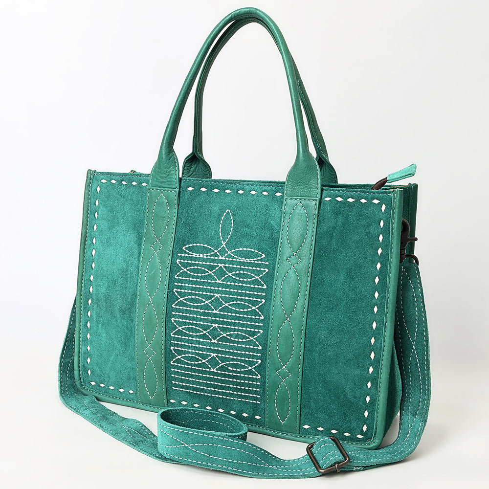 ADBG1577 American Darling Western Genuine Suede Leather Tote Bag with Handcrafted Detailing and Premium Craftsmanship