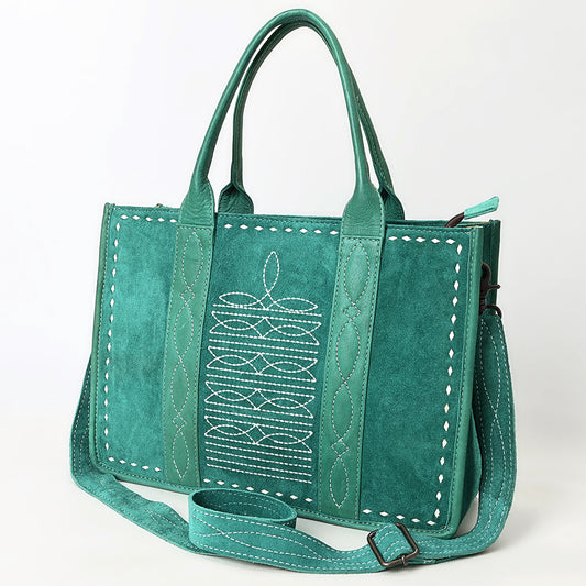 ADBG1577 American Darling Western Genuine Suede Leather Tote Bag with Handcrafted Detailing and Premium Craftsmanship