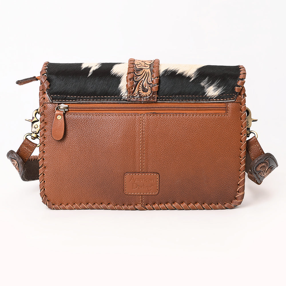 ADBGA635 American Darling Hand Tooled Hair-On Cowhide Genuine Leather Small Cross body Bag