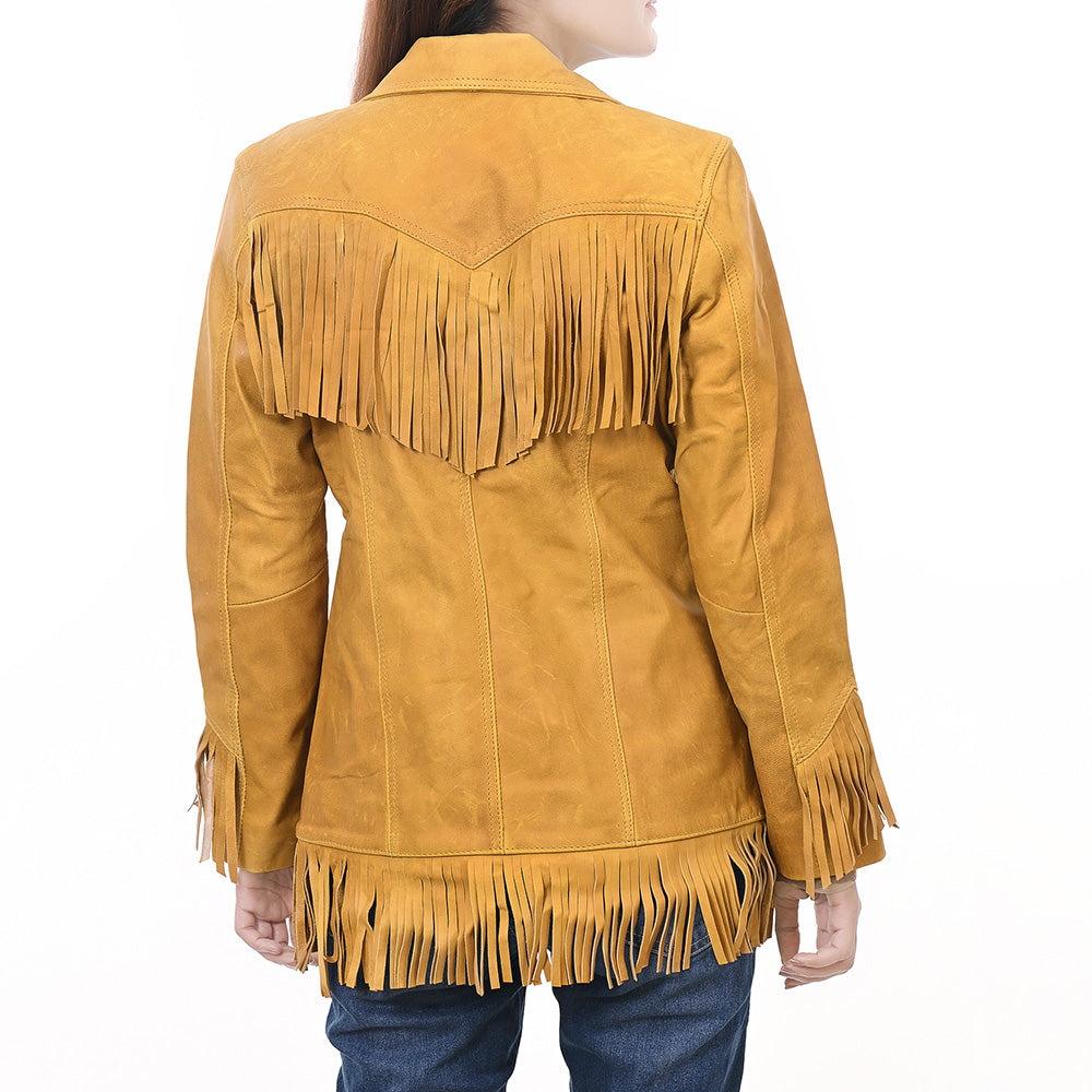 ADJKTLTR07 Genuine Leather Women Shirt Jacket Dress
