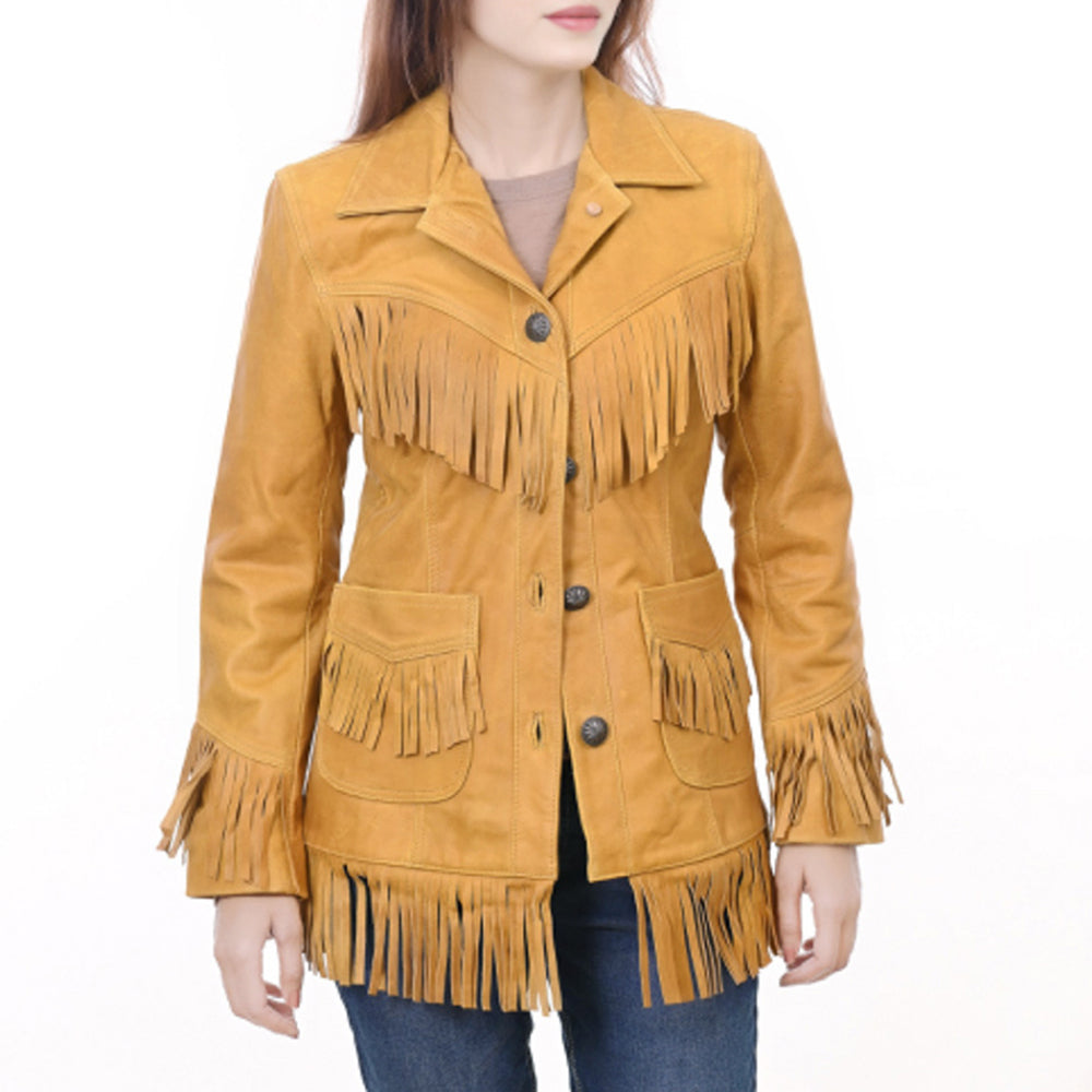 ADJKTLTR07 Genuine Leather Women Shirt Jacket Dress