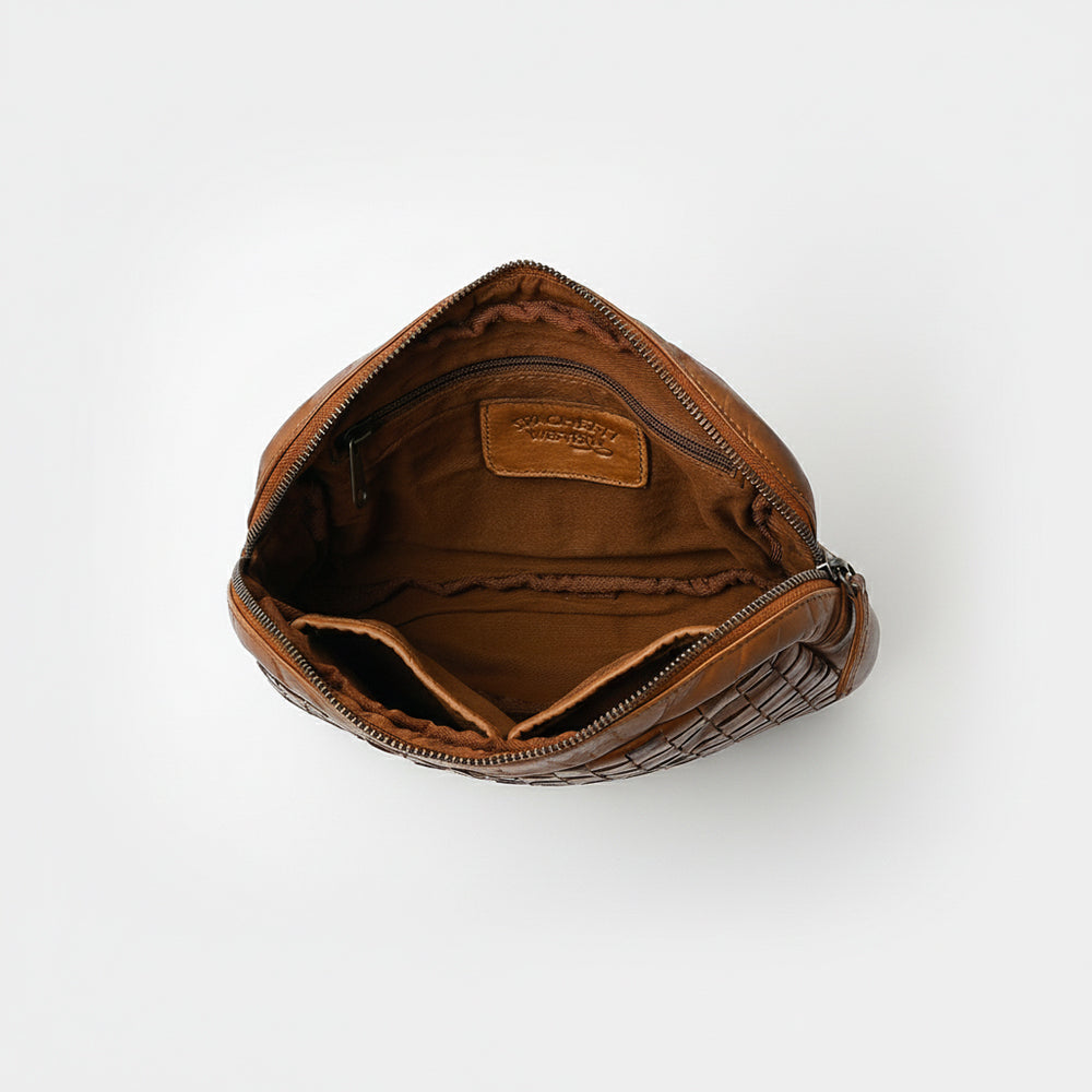 SWL107 Montavio - Leather Basket Weave Clutch