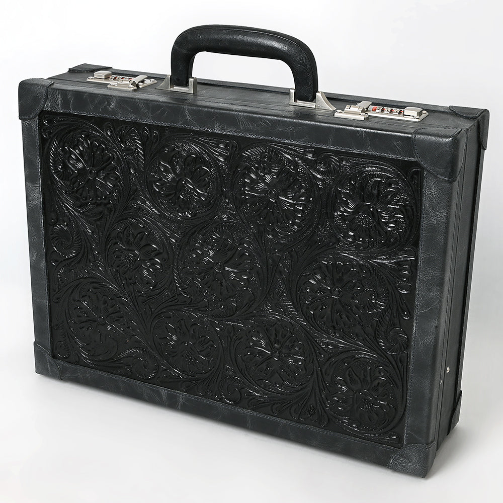 ADBGZ882 Hand-Tooled Leather Jewelry Case with Combination Locks | American Darling