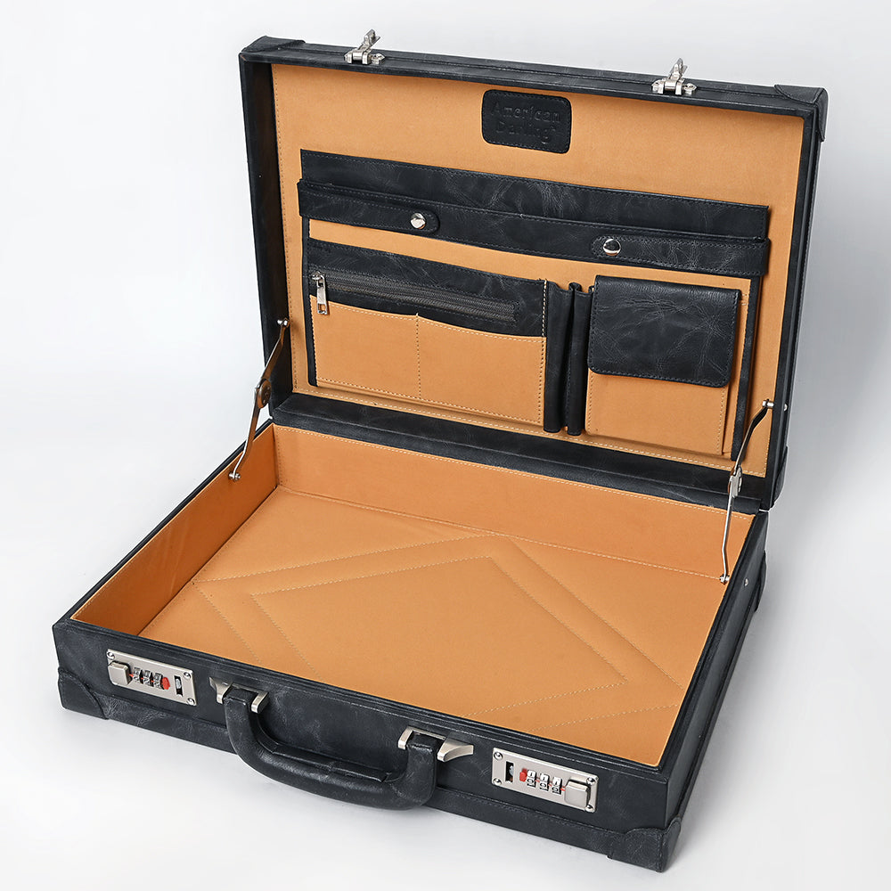 ADBGZ882 Hand-Tooled Leather Jewelry Case with Combination Locks | American Darling