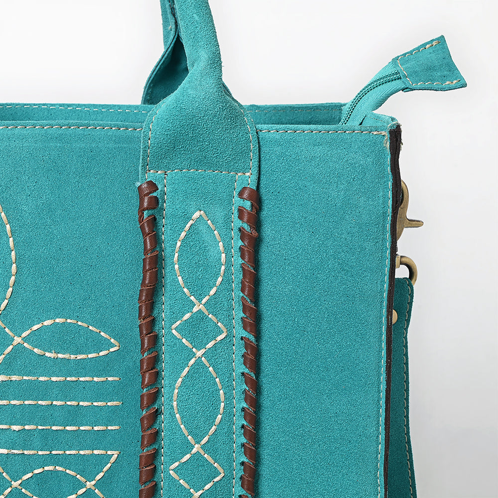 ADBGA607 Western Tote Bag-Genuine Leather with Hand-Stitched Detailing