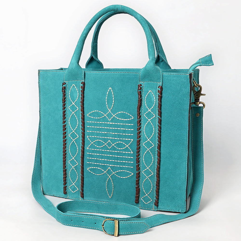 ADBGA607 Western Tote Bag-Genuine Leather with Hand-Stitched Detailing