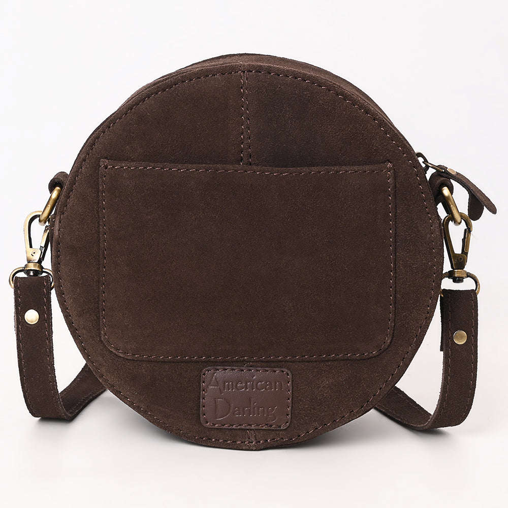 ADBGA620 Genuine Leather Western Canteen Bag-Round Crossbody for Women