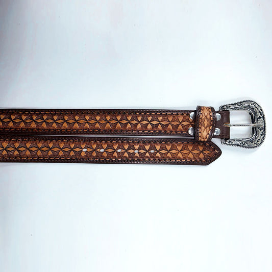 ADBLD125 Beautifully Hand Tooled Genuine American  Belt Men and Women