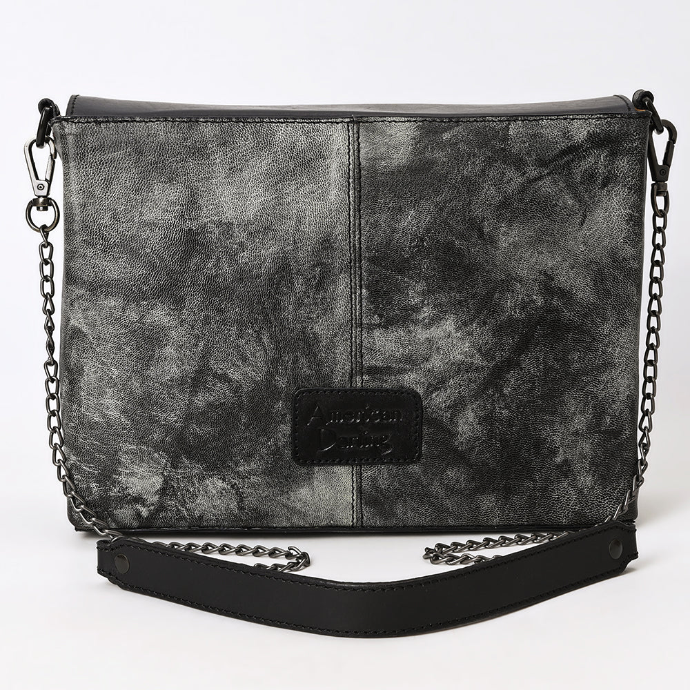 ADBGZ883 Black & Gray Hand-Tooled Leather Envelope Crossbody | American Darling