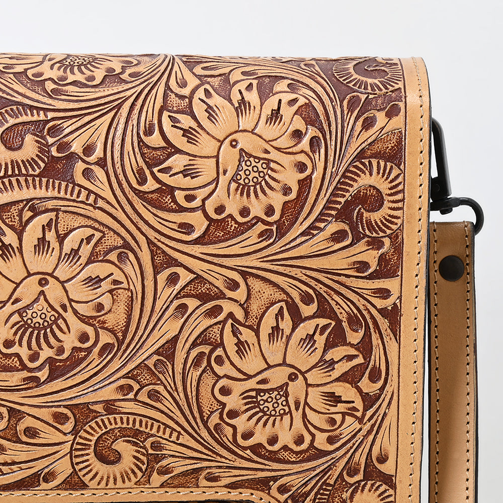 ADBGZ890 Tooled Leather Crossbody Bag with Handle Slot & Strap | American Darling
