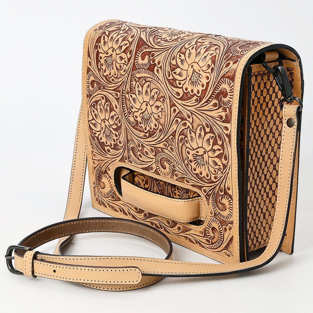 ADBGZ890 Tooled Leather Crossbody Bag with Handle Slot & Strap | American Darling