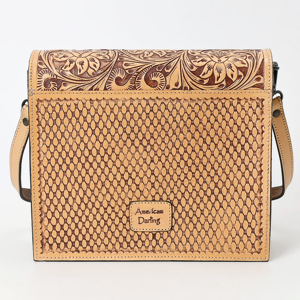 ADBGZ890 Tooled Leather Crossbody Bag with Handle Slot & Strap | American Darling