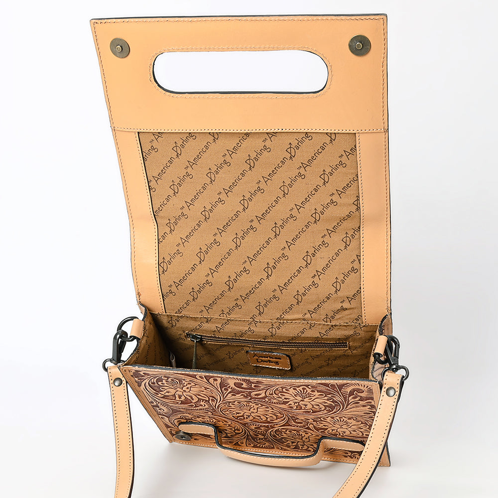 ADBGZ890 Tooled Leather Crossbody Bag with Handle Slot & Strap | American Darling