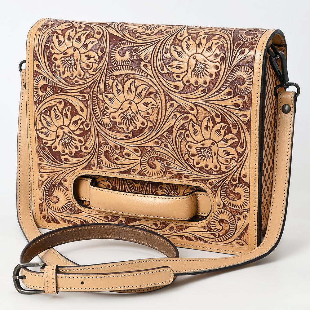ADBGZ890 Tooled Leather Crossbody Bag with Handle Slot & Strap | American Darling