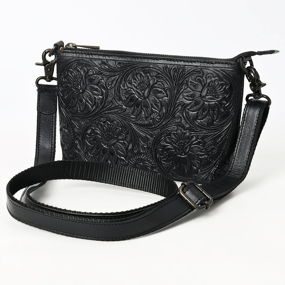 ADBGZ892A Black Tooled Leather Crossbody Bag | American Darling
