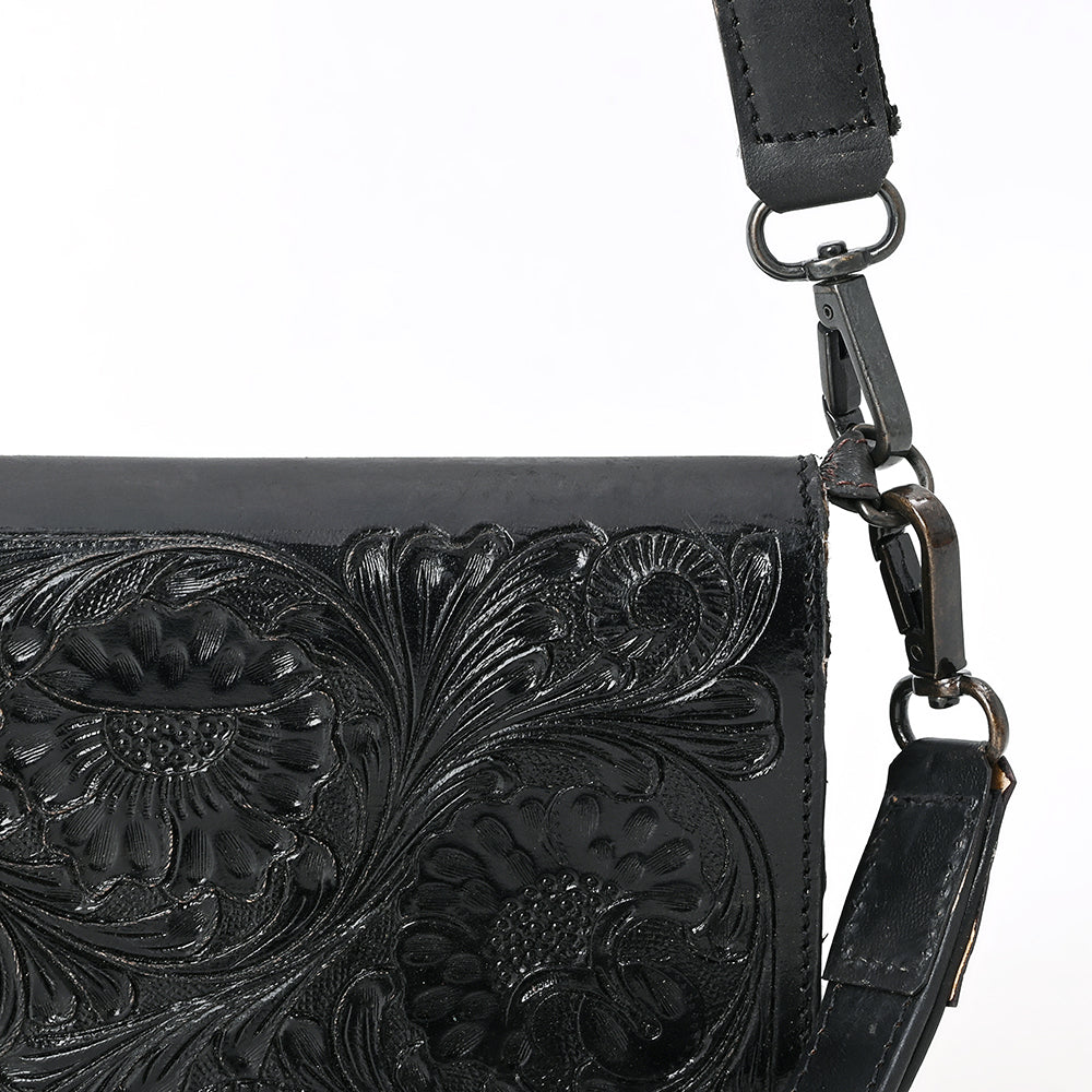 ADBGZ893A Black Tooled Leather Wallet Crossbody | American Darling