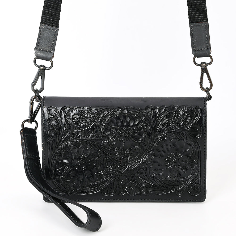 ADBGZ893A Black Tooled Leather Wallet Crossbody | American Darling