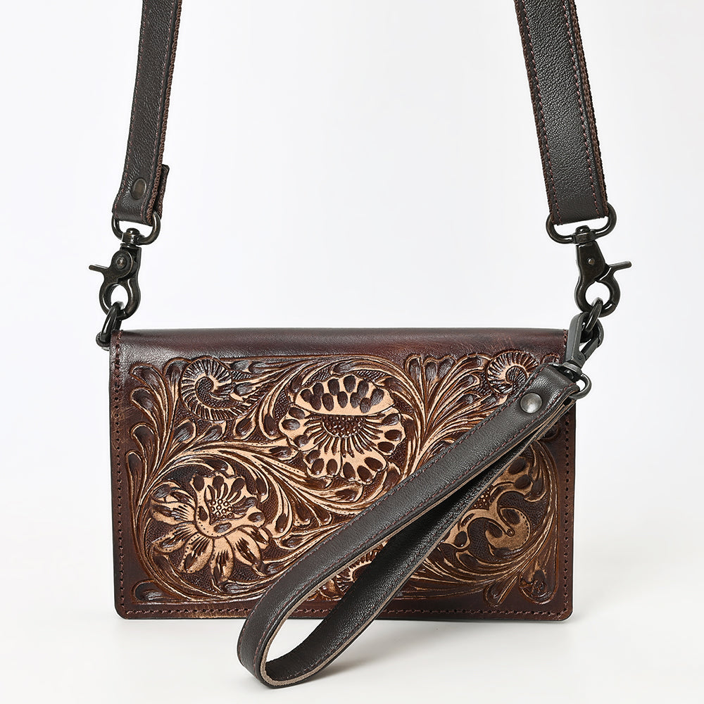 ADBGZ893 Tooled Leather Wallet Crossbody | American Darling