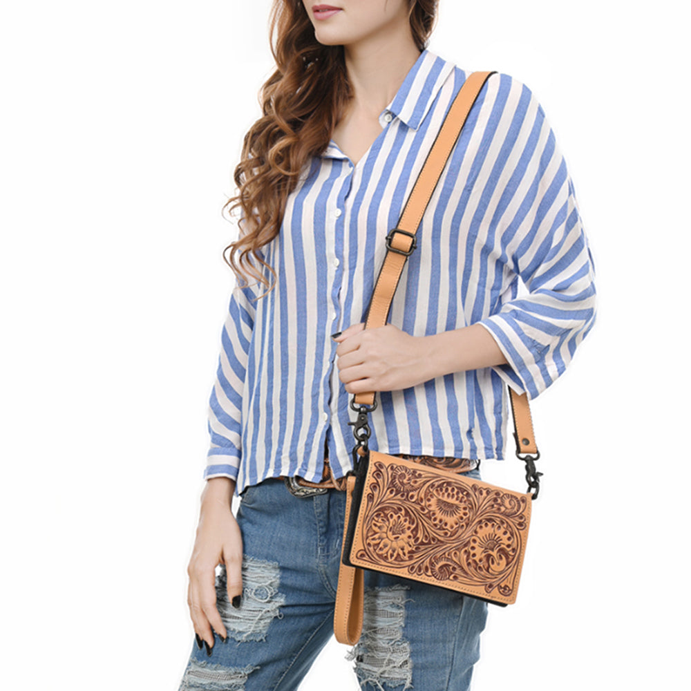 ADBGZ893 Tooled Leather Wallet Crossbody | American Darling