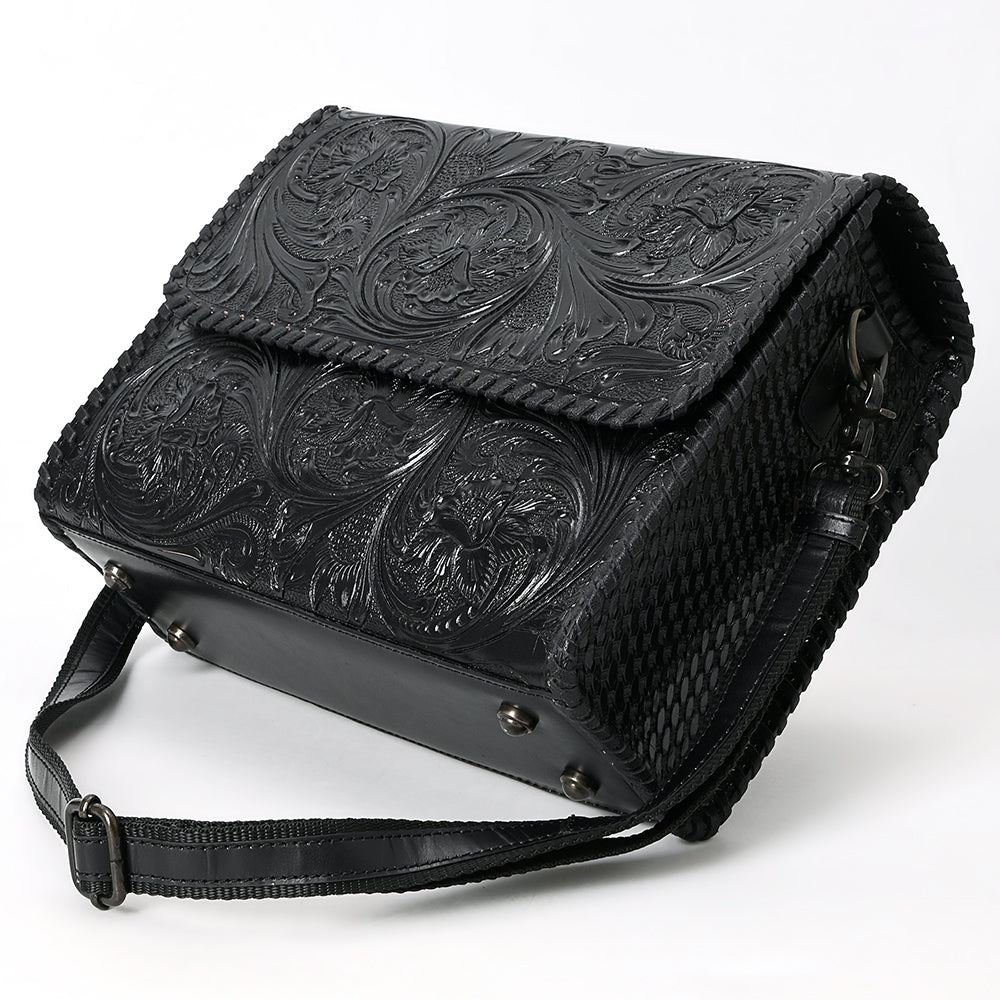ADBGZ894A Black Tooled Leather Messenger Crossbody Bag | American Darling
