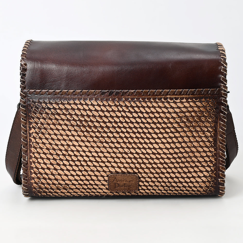 ADBGZ894 Tooled Leather Messenger Crossbody Bag | American Darling