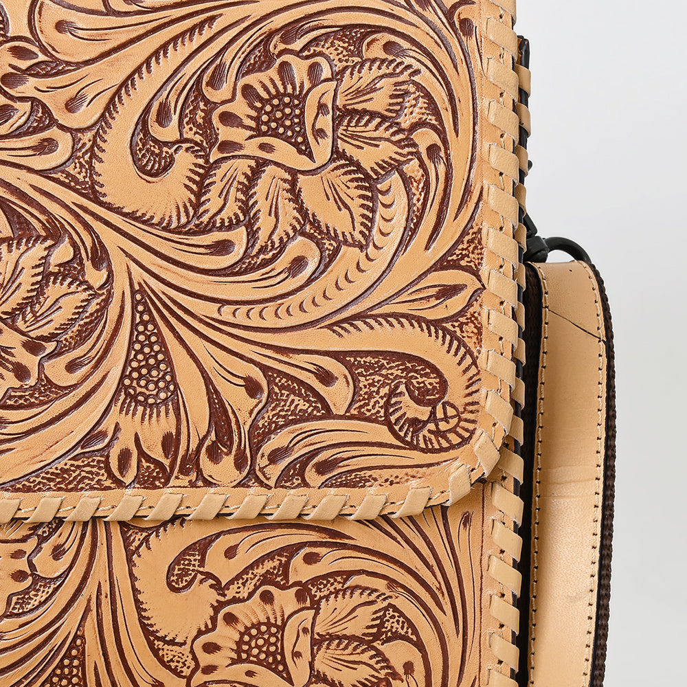 ADBGZ894 Tooled Leather Messenger Crossbody Bag | American Darling