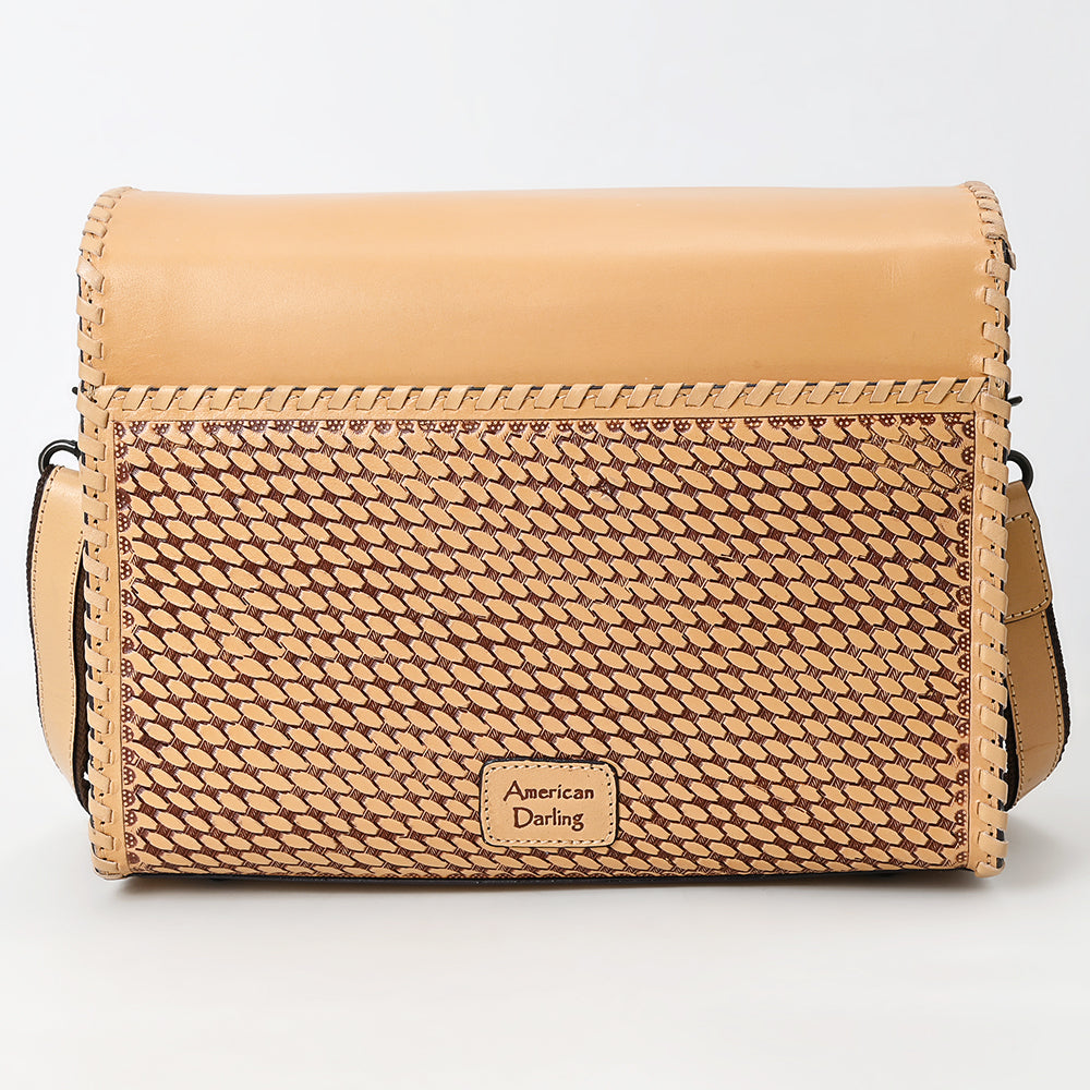ADBGZ894 Tooled Leather Messenger Crossbody Bag | American Darling