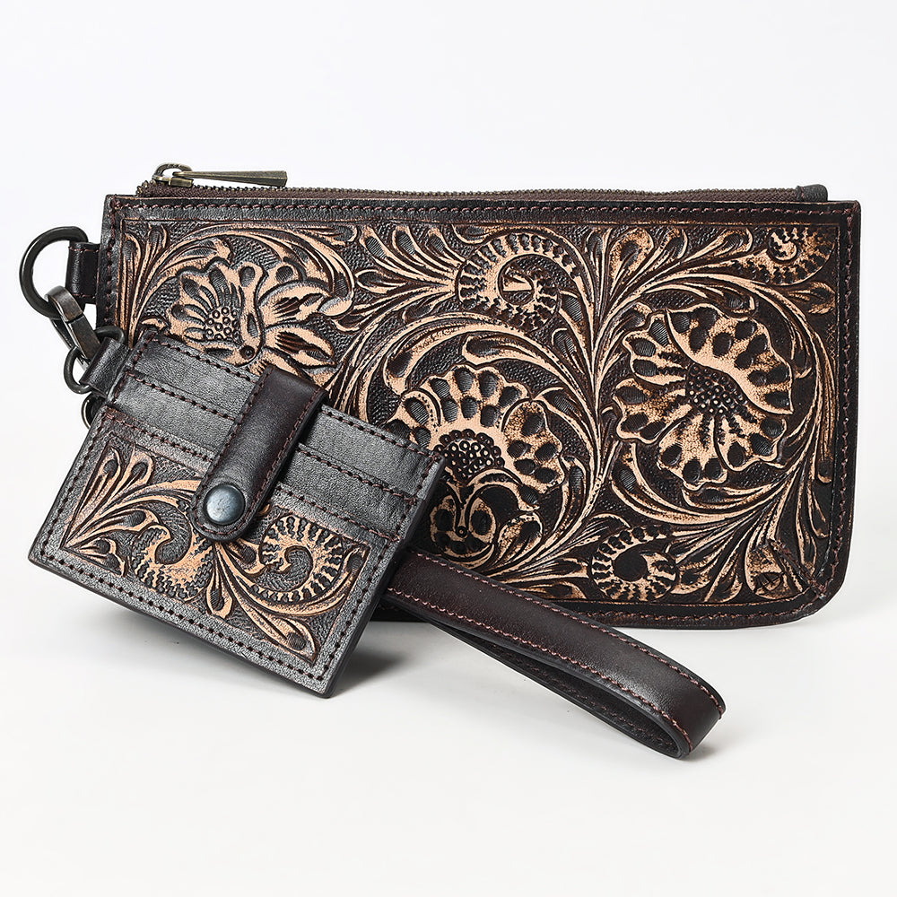 ADBGZ895 Tooled Leather Wristlet & Cardholder Set | American Darling