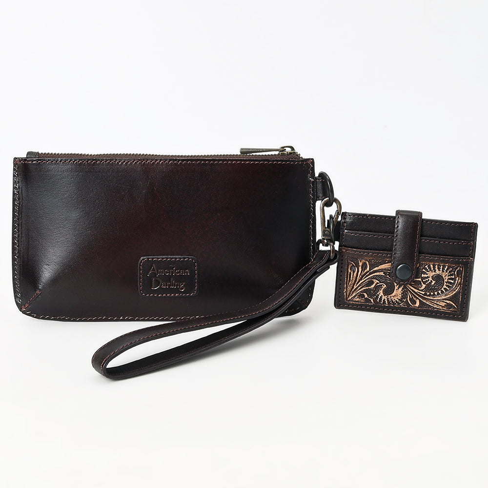 ADBGZ895 Tooled Leather Wristlet & Cardholder Set | American Darling