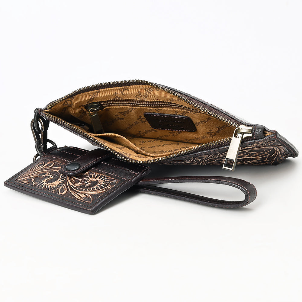 ADBGZ895 Tooled Leather Wristlet & Cardholder Set | American Darling