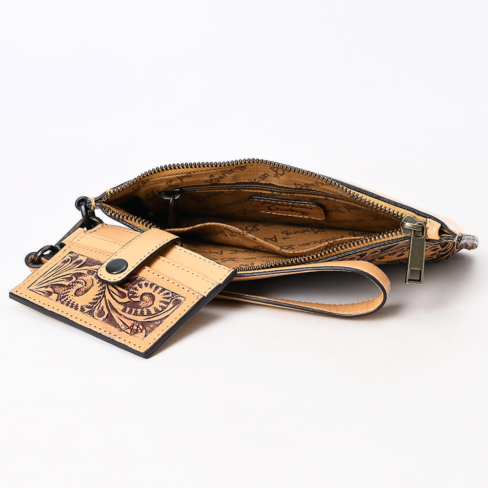 ADBGZ895 Tooled Leather Wristlet & Cardholder Set | American Darling