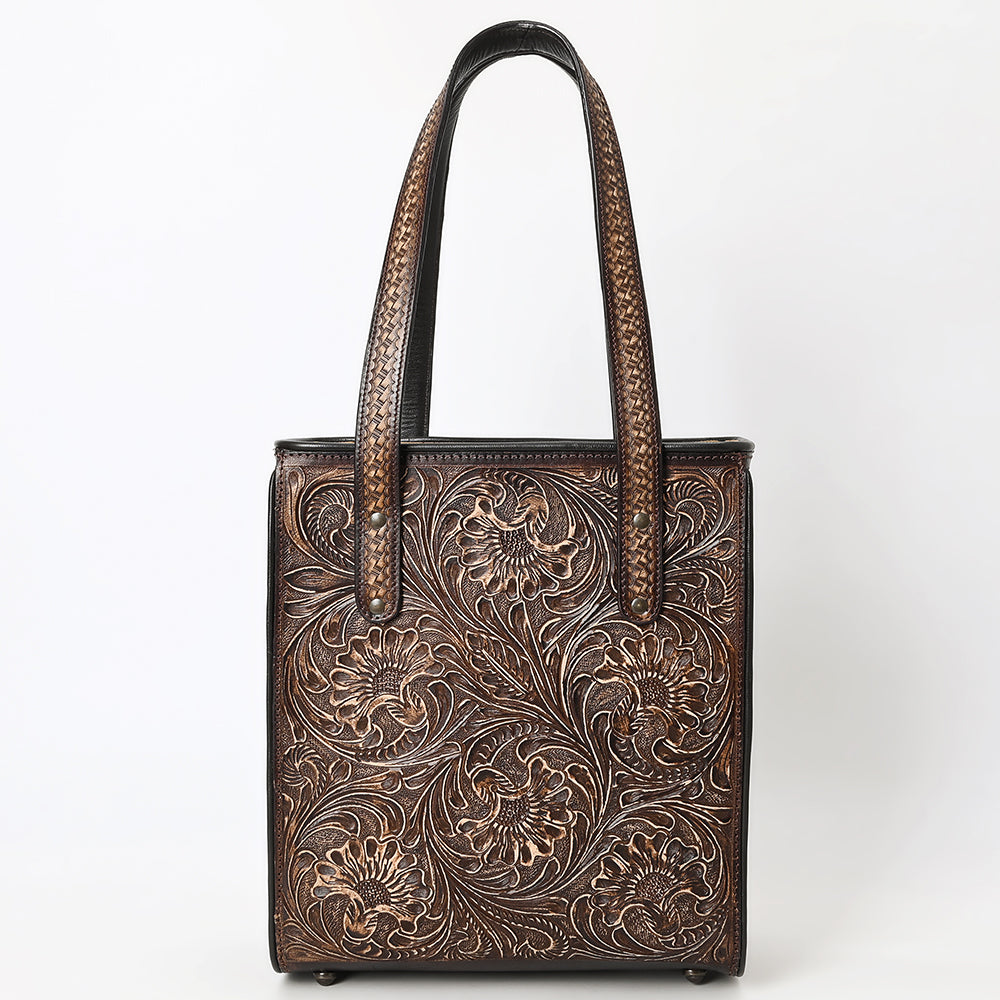ADBGZ896 Hand-Tooled Genuine Leather Western Tote Bag