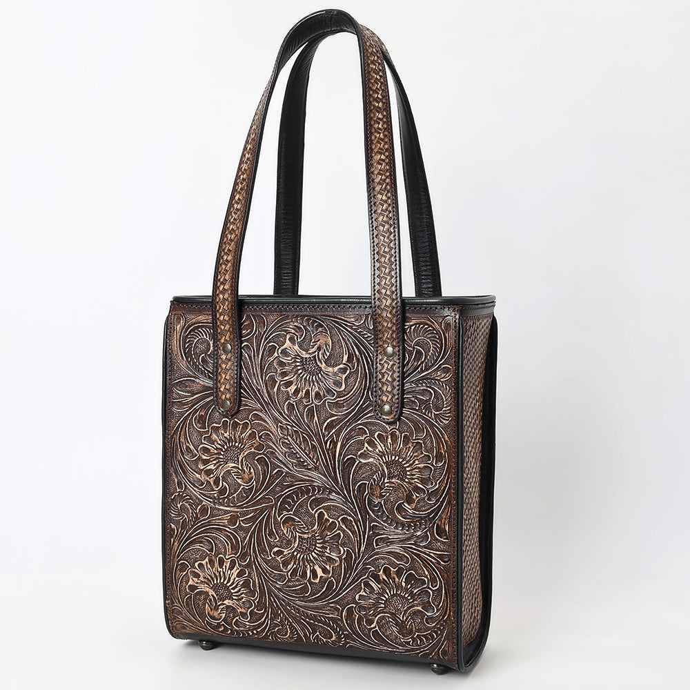 ADBGZ896 Hand-Tooled Genuine Leather Western Tote Bag