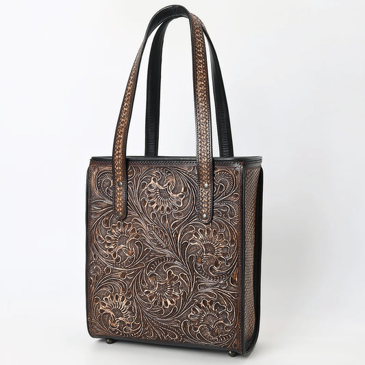 ADBGZ896 Hand-Tooled Genuine Leather Western Tote Bag