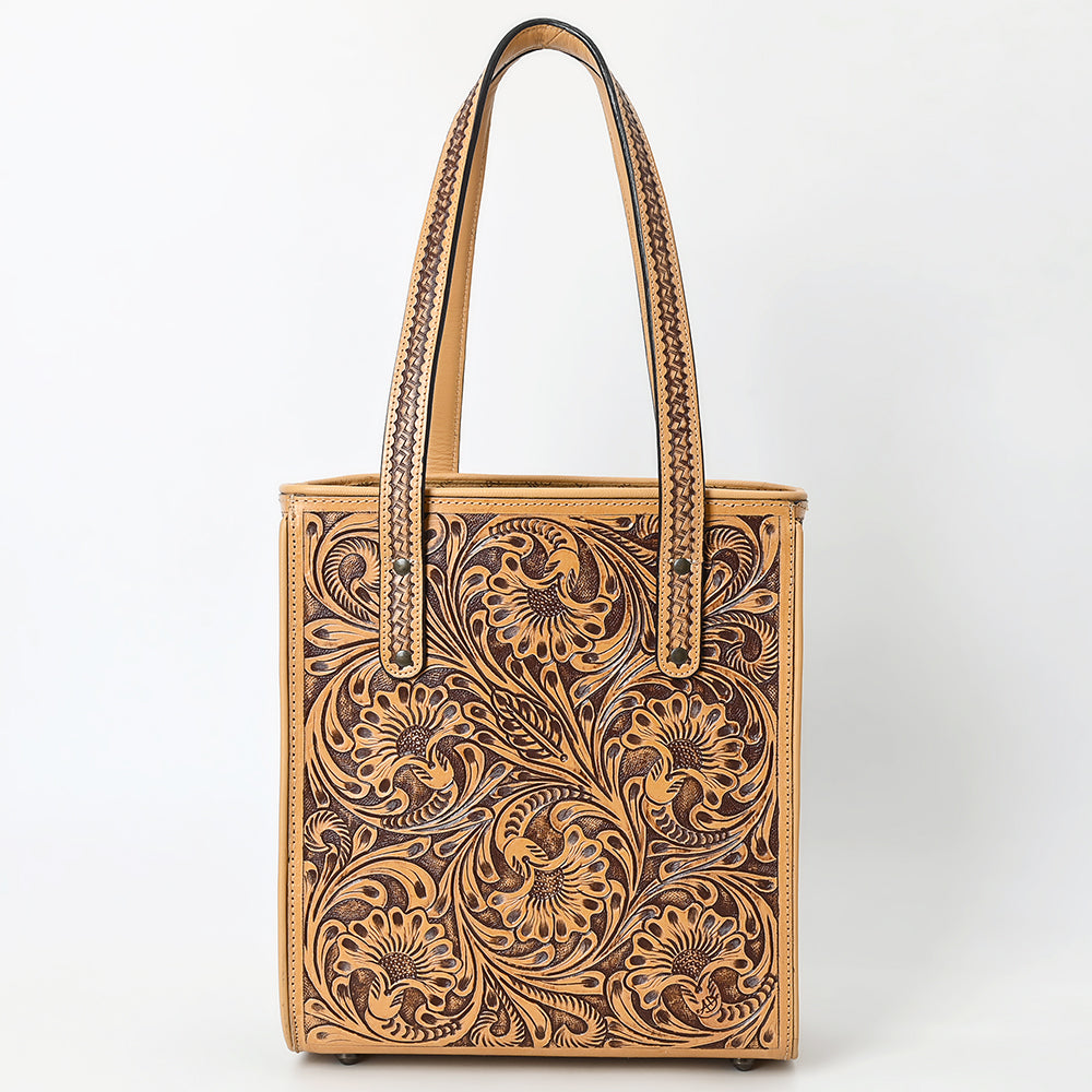 ADBGZ896 Hand-Tooled Genuine Leather Western Tote Bag