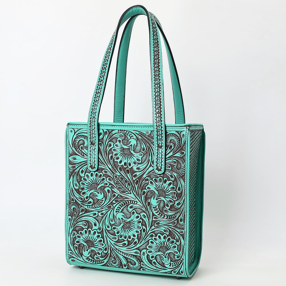ADBGZ896 Hand-Tooled Genuine Leather Western Tote Bag