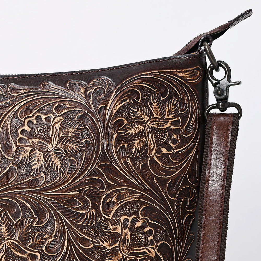 ADBGZ898 Hand-Tooled Genuine Leather Western Messenger Bag