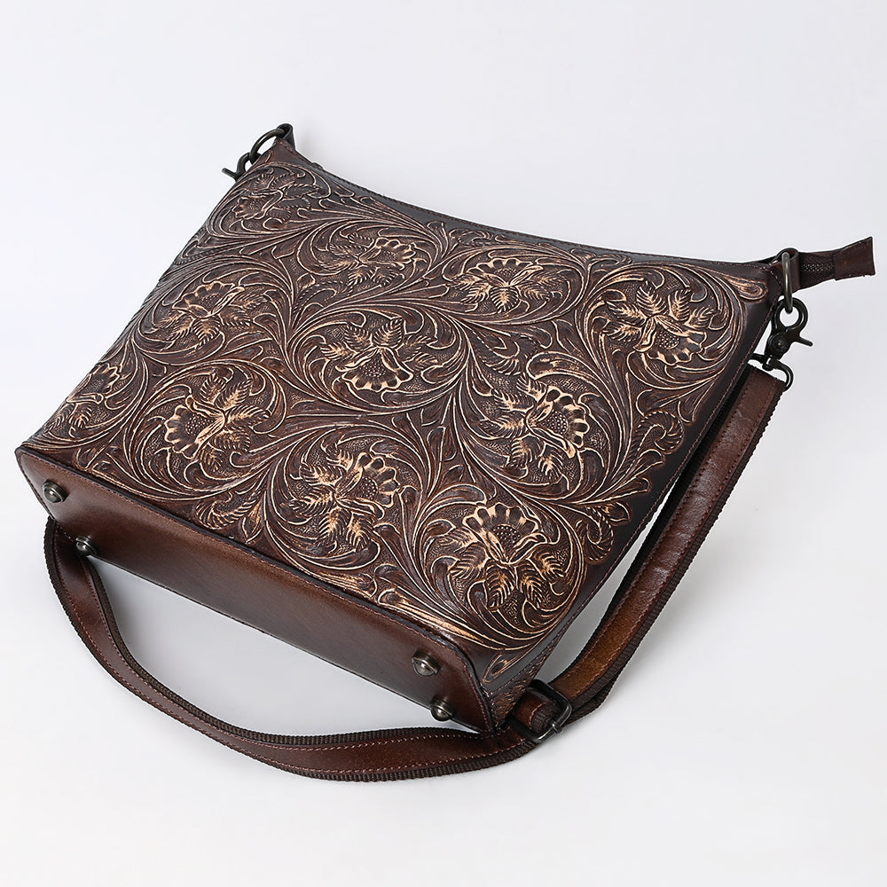ADBGZ898 Hand-Tooled Genuine Leather Western Messenger Bag