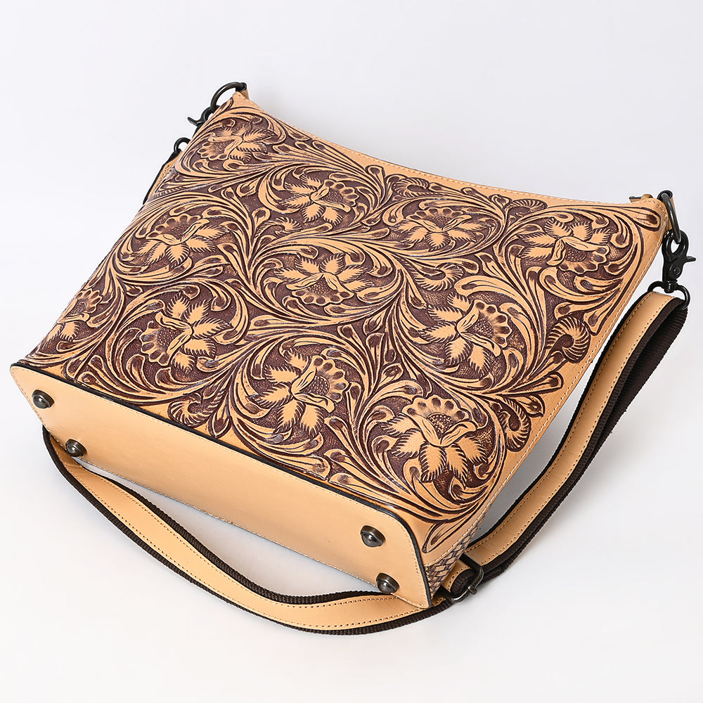 ADBGZ898 Hand-Tooled Genuine Leather Western Messenger Bag
