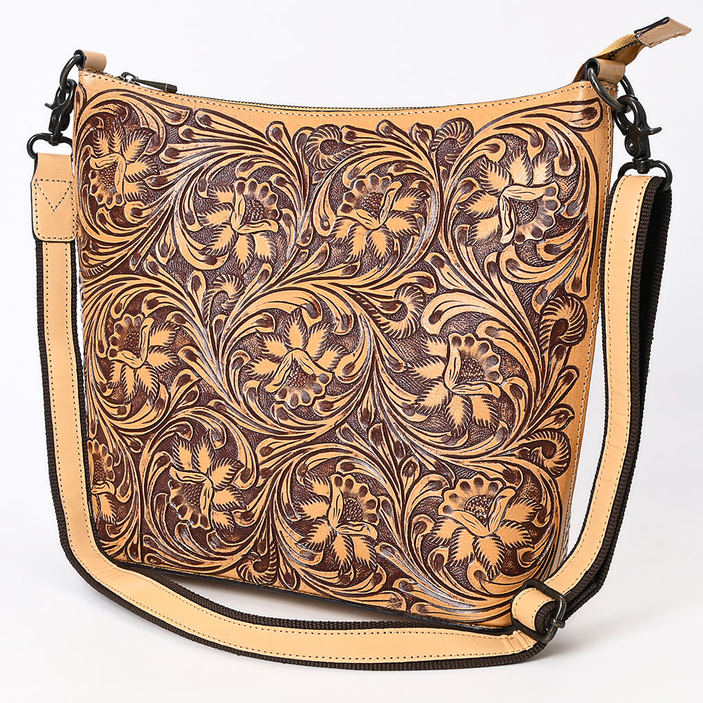 ADBGZ898 Hand-Tooled Genuine Leather Western Messenger Bag