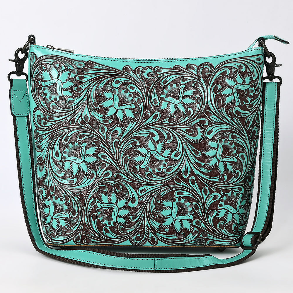 ADBGZ898 Hand-Tooled Genuine Leather Western Messenger Bag